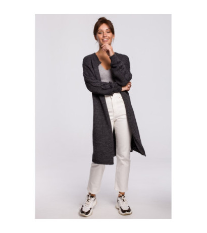 BK051 Kardigan z warkoczem - grafitowy