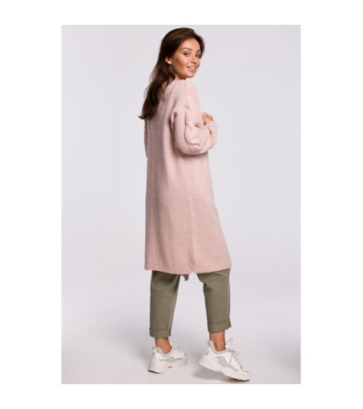 BK051 Kardigan z warkoczem - różowy