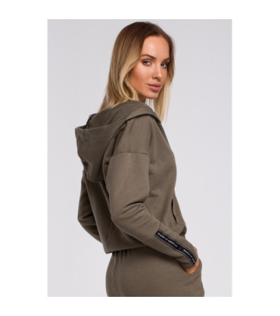 M552 Bluza z kieszenią kangurek i kapturem - khaki
