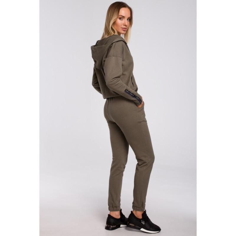 M552 Bluza z kieszenią kangurek i kapturem - khaki