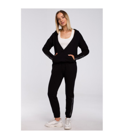 M553 Spodnie z lampasem - czarne