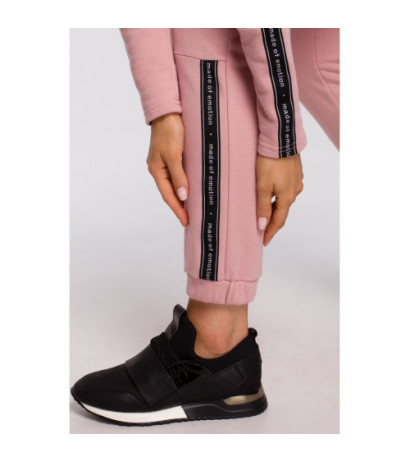 M553 Spodnie z lampasem - pudrowe