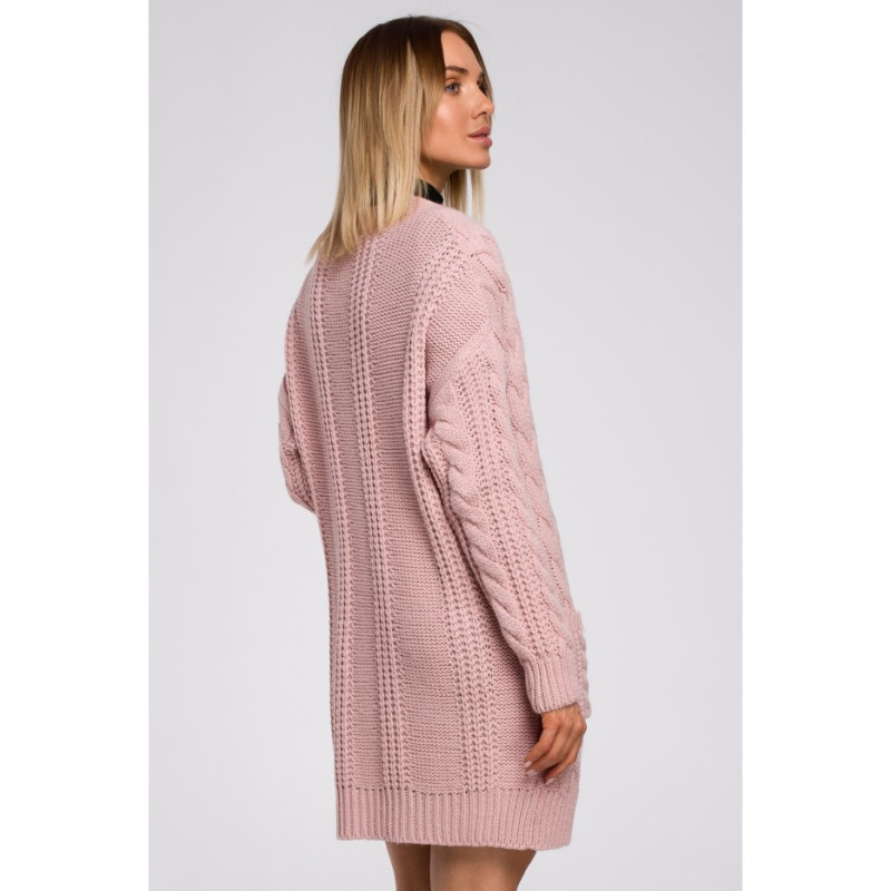 M555 Kardigan niezapinany - różowy