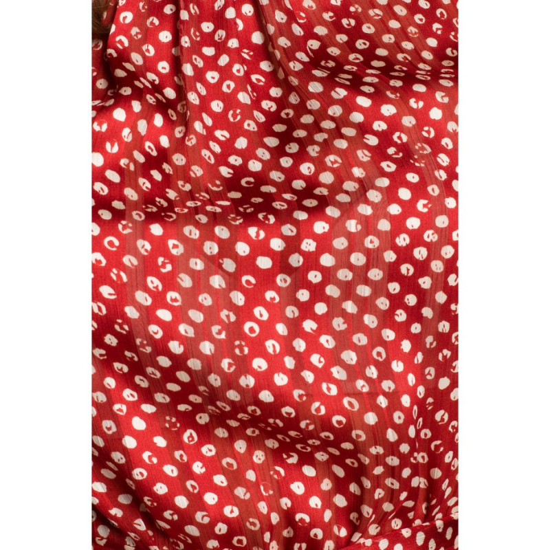 S238 Sukienka midi szyfonowa w groszki - model 2