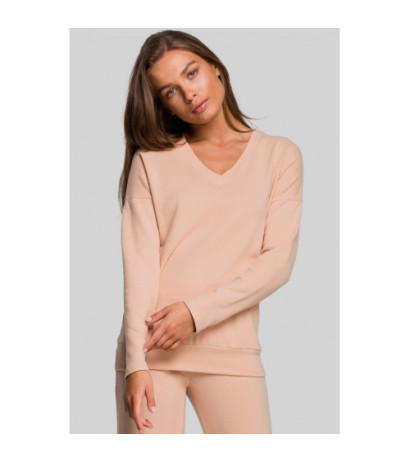 S246 Sweterek z dekoltem v - beżowy