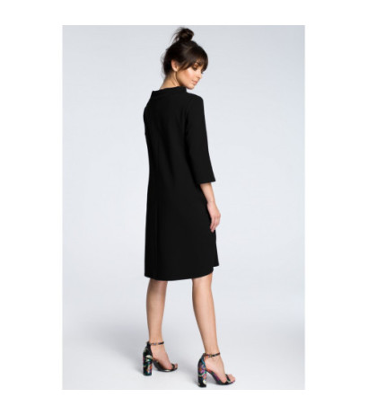 B070 Dresowa sukienka z wiązaniem pod szyją - czarna