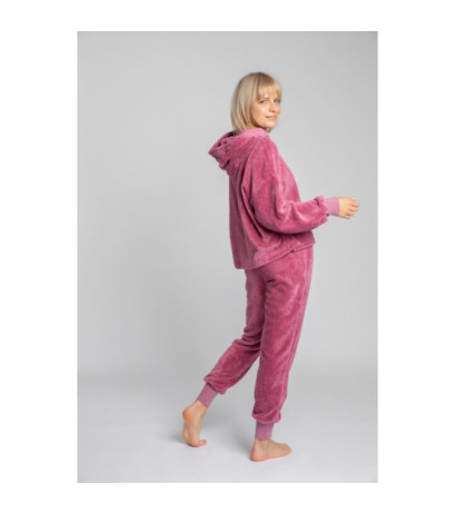 LA003 Pluszowa bluza z kapturem - wrzosowa