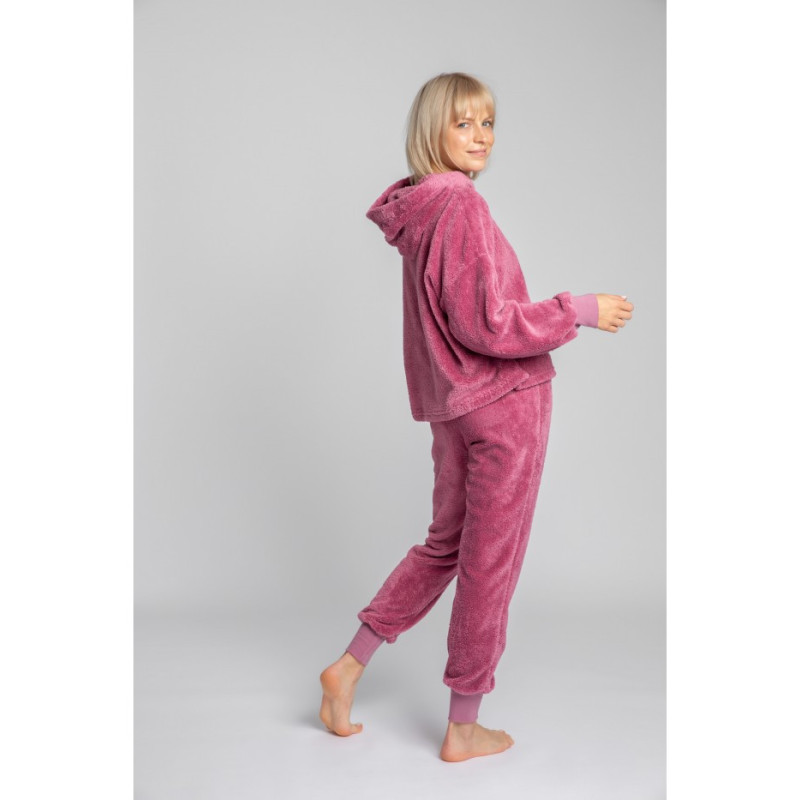 LA003 Pluszowa bluza z kapturem - wrzosowa