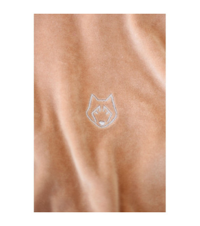 LA011 Welurowa bluza z reglanowymi rękawami - beżowa