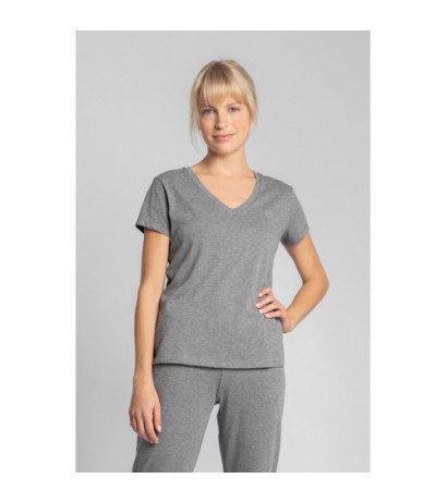 LA014 T-shirt do spania z dekoltem w serek - szary