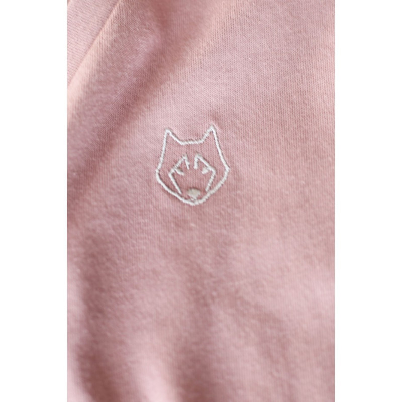 LA014 T-shirt do spania z dekoltem w serek - wrzosowy