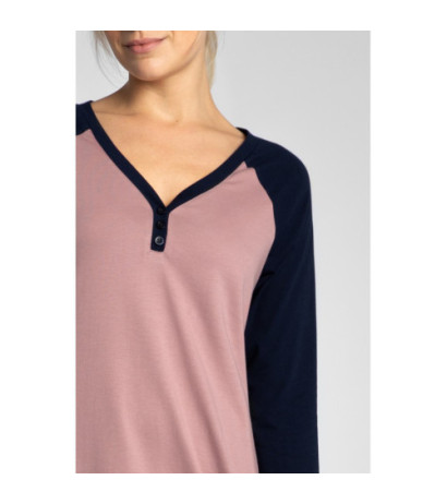 LA018 Bawełniana koszula nocna - wrzosowa