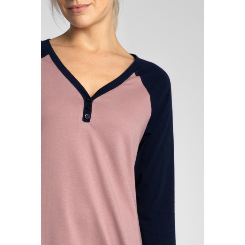 LA018 Bawełniana koszula nocna - wrzosowa