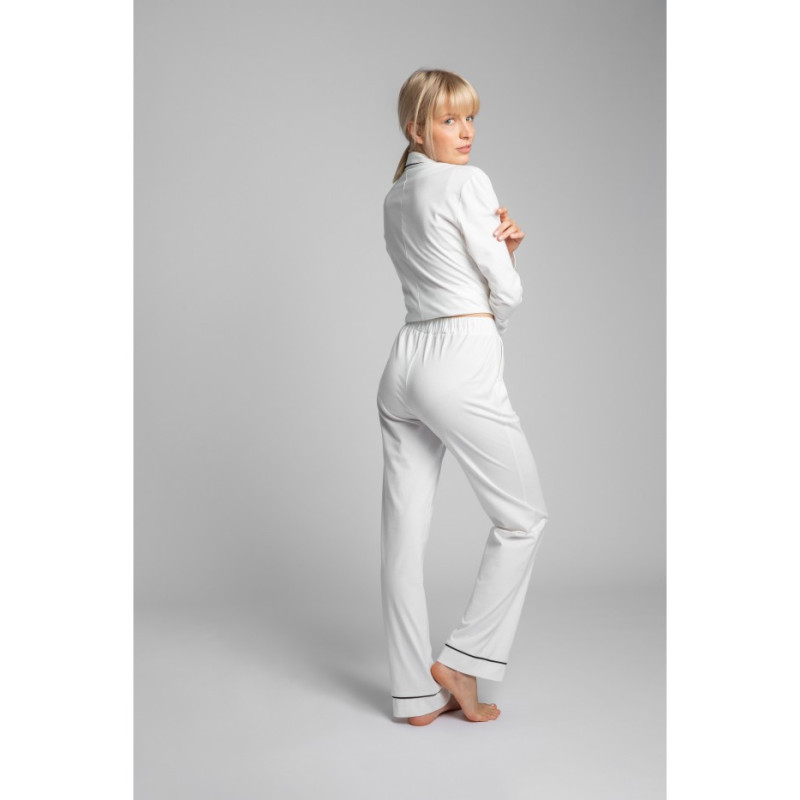 LA020 Bawełniane spodnie od piżamy - ecru