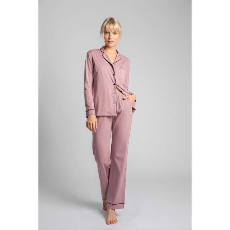 LA020 Bawełniane spodnie od piżamy - wrzosowy