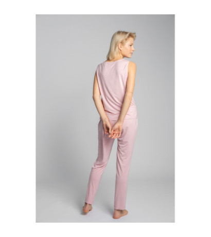 LA022 Top do spania bez rękawów z kieszonką - różowy