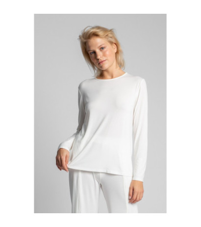 LA027 Bluzka do spania z wycięciem na plecach - ecru