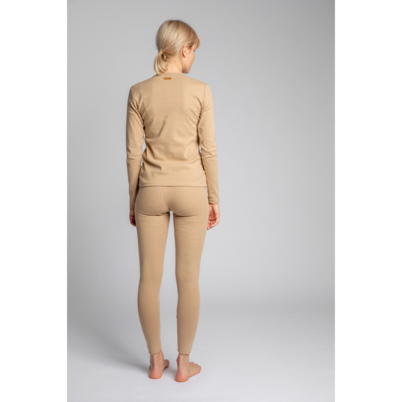 LA034 Bawełniana bluzka z długimi rękawami - cappuccino