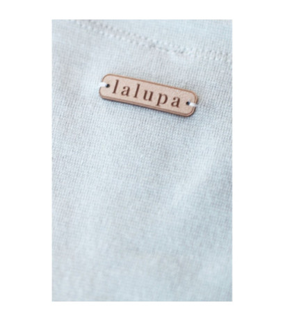 LA037 Bawełniana bluza z dzianiny prążkowanej - popielata