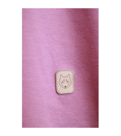 LA037 Bawełniana bluza z dzianiny prążkowanej - wrzosowa