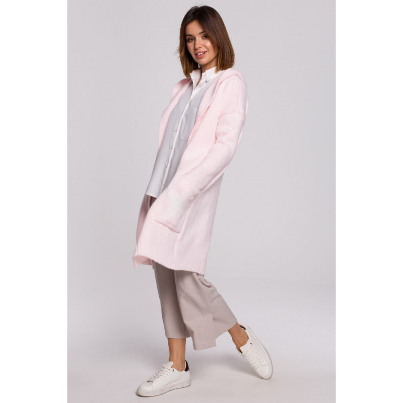 BK063 Kardigan z motywem gwiazdy - cukierkowy róż