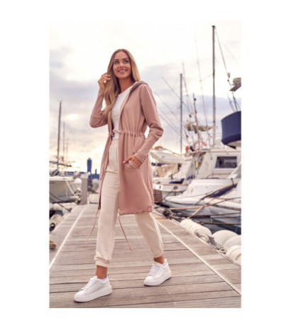 M582 Długa Bluza Z Kapturem - mokka