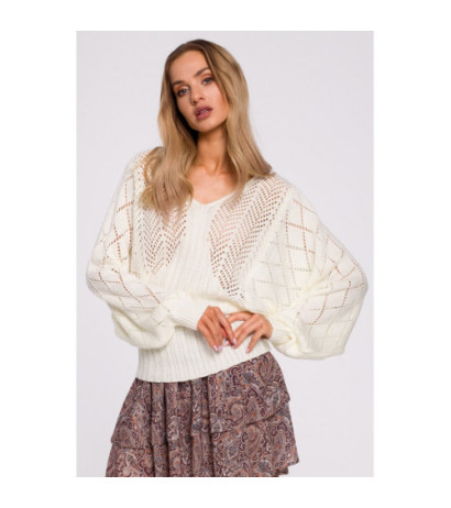 M595 Sweter Z Rękawami Nietoperzowymi - ecru