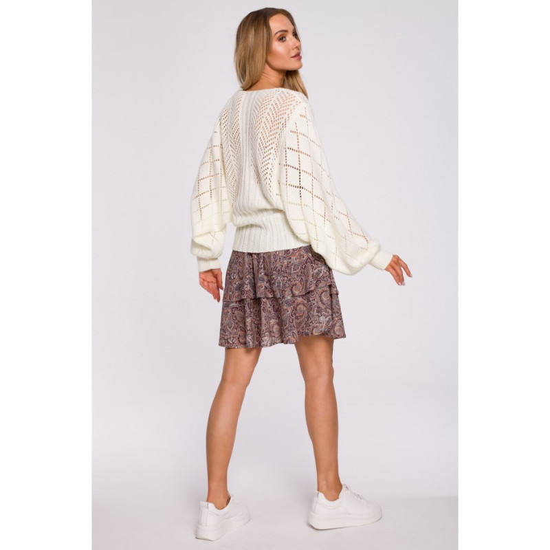 M595 Sweter Z Rękawami Nietoperzowymi - ecru