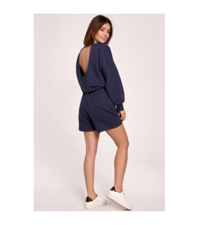 B186 Szorty dresowe z haftem - niebieskie