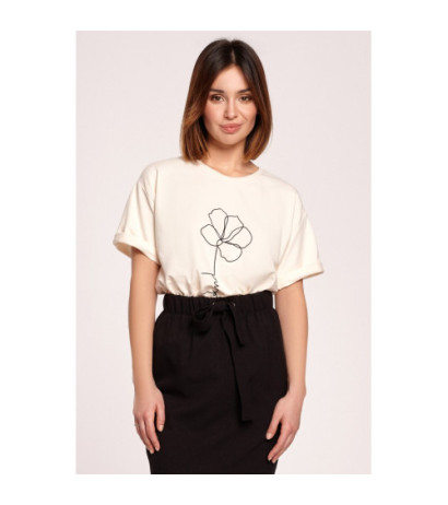 B187 T-shirt z nadrukiem - śmietankowy