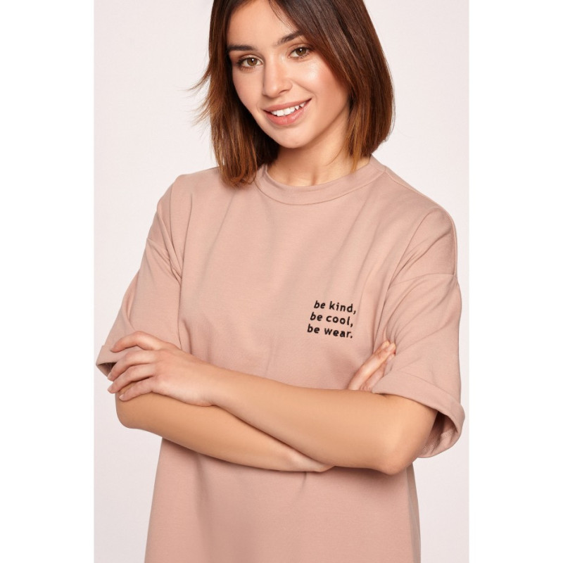 B194 Sukienka t-shirtowa - mokka