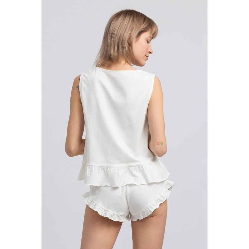LA052 Bawełniana koszulka do spania - ecru