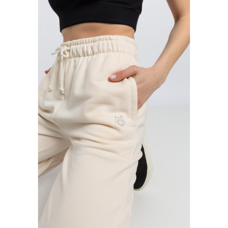 LA053 Spodnie typu Joggers - waniliowe