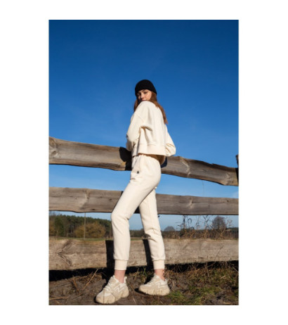 LA055 Spodnie typu Joggers ze ściągaczem - waniliowe