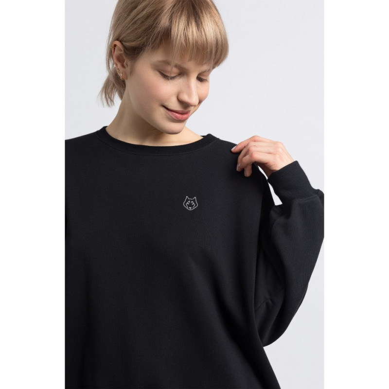 LA057 Bluza z wilkiem - czarna