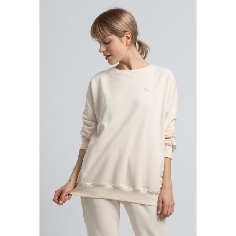 LA057 Bluza z wilkiem - waniliowa