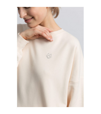 LA057 Bluza z wilkiem - waniliowa