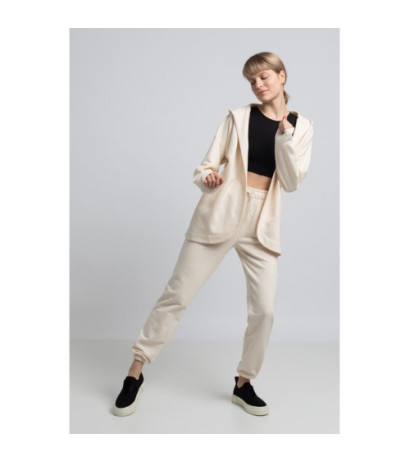 LA058 Bluza bez zapięcia z kapturem - waniliowa