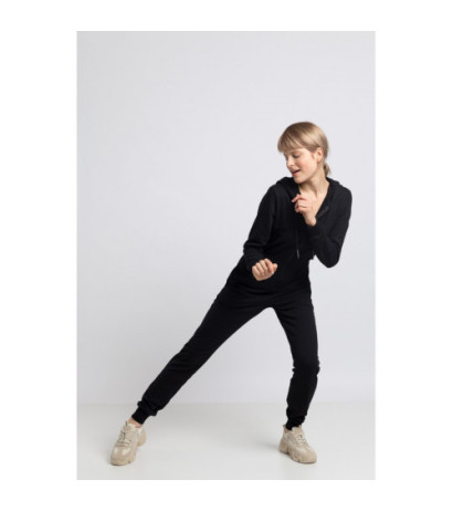 LA059 Kombinezon z kapturem i zamkiem - czarny