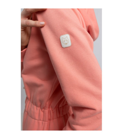 LA059 Kombinezon z kapturem i zamkiem - koralowy