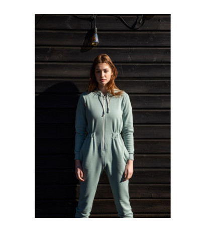 LA059 Kombinezon z kapturem i zamkiem - miętowy