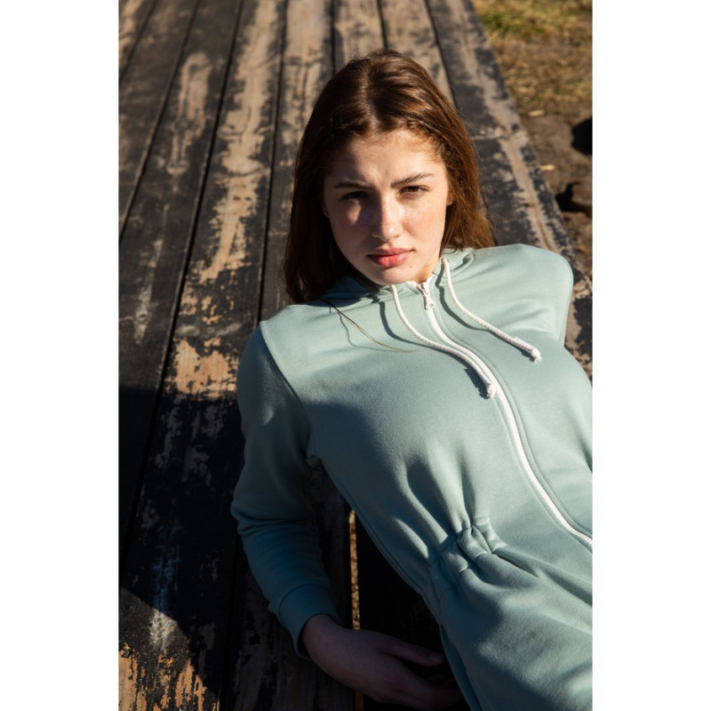 LA059 Kombinezon z kapturem i zamkiem - miętowy