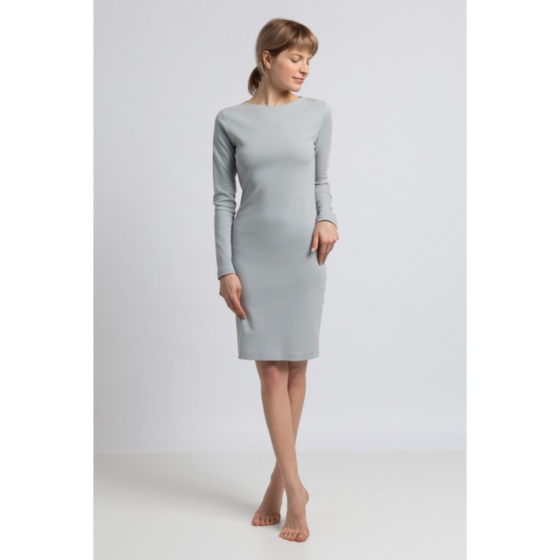 LA060 Sukienka z wycięciem na plecach - popielata