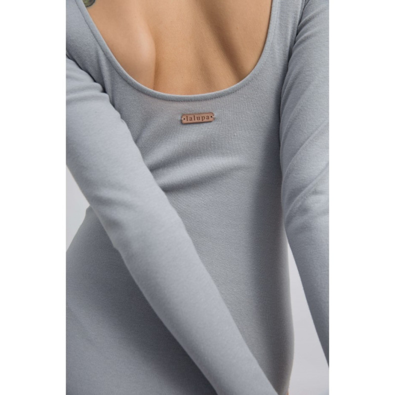 LA061 Body z dekoltem na plecach - popielate