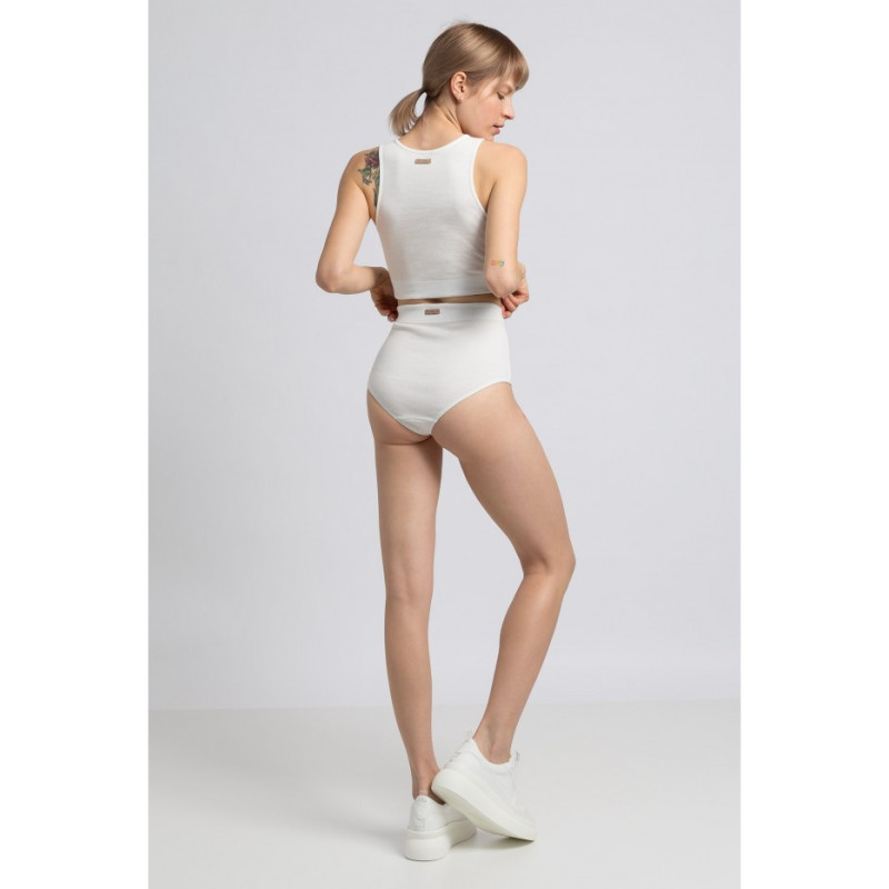 LA067 Bawełniany krótki top - biały