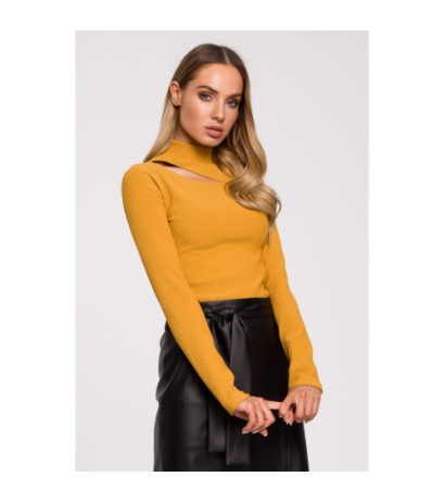 M608 Golf z wycięciem - musztardowy