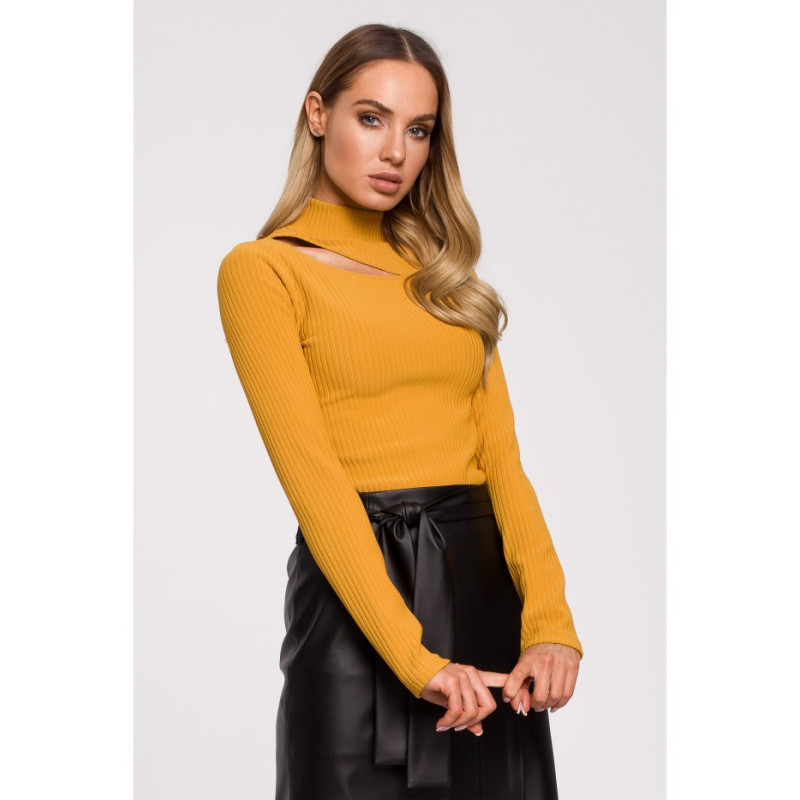 M608 Golf z wycięciem - musztardowy