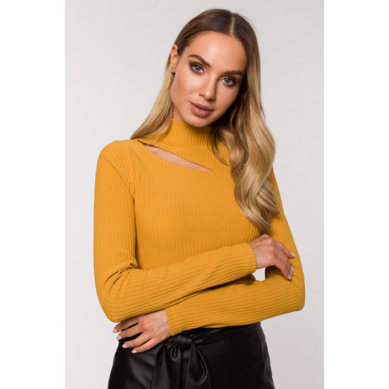 M608 Golf z wycięciem - musztardowy