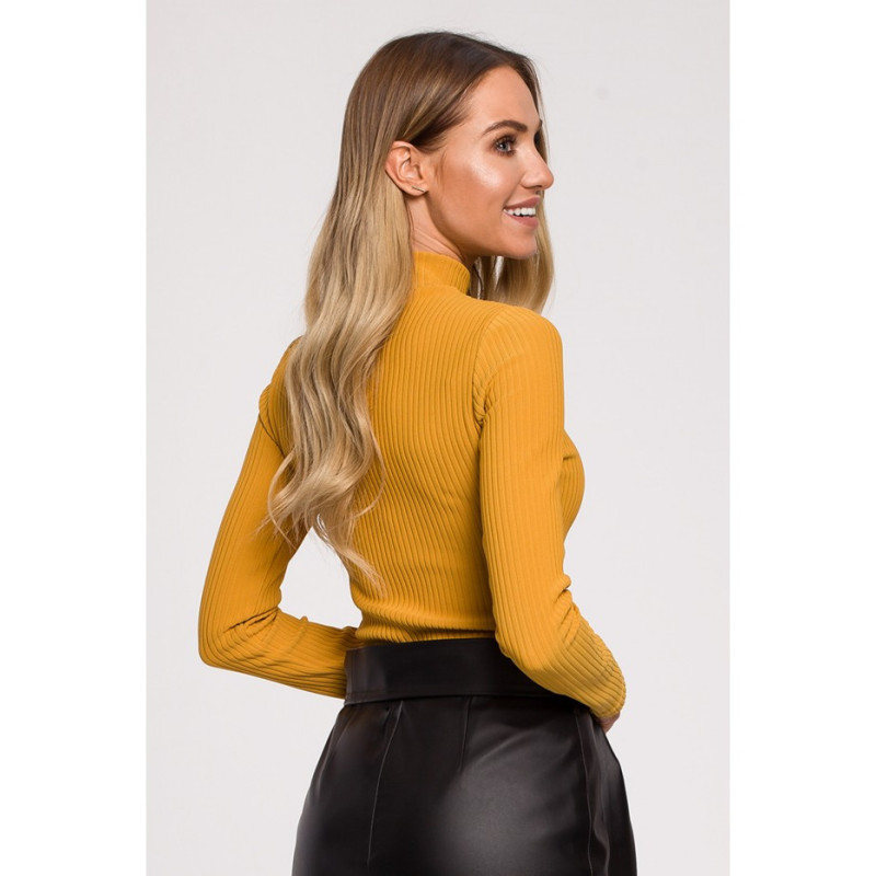 M608 Golf z wycięciem - musztardowy