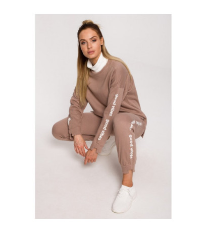 M620 Bluza z logo GOOD VIBES - cappuccino